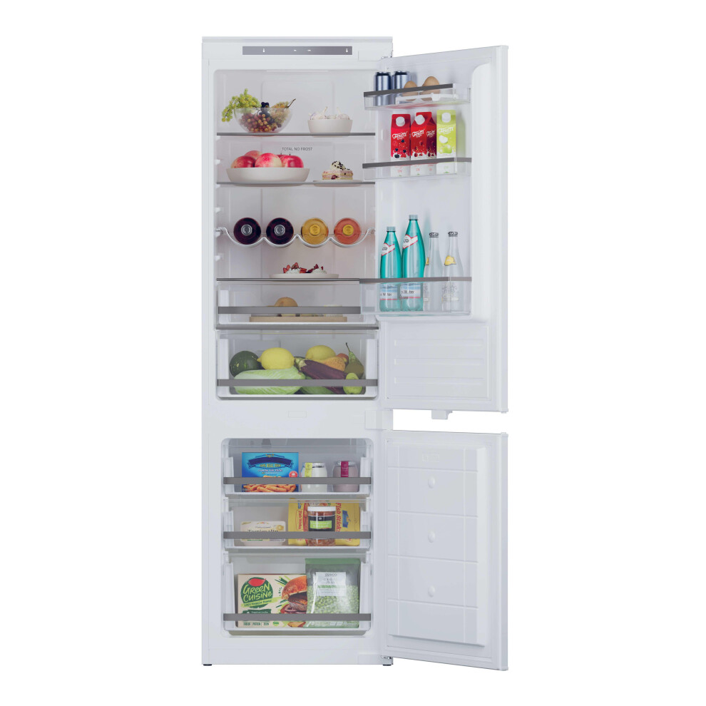 Hoover H-FRIDGE 300 HOBBMT18EK 177cm High 70/30 Integrated No Frost Fridge Freezer with Sliding Door Fixing Kit - White - E Rated