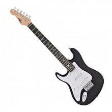 Left Handed 3/4 Sized LA Electric Guitar with Accessories by Gear4music (Guitar only, Black)