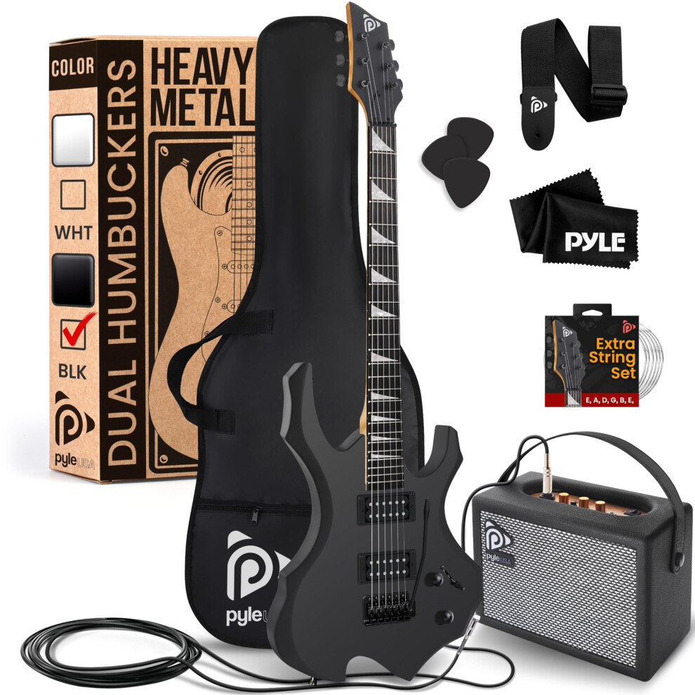 Pyle - Electric Guitar Set, Full Size Electric Guitars for Adults, Kids & Beginners w/Amplifier Kit, Complete Guitar w/Practice Amp Starter Pack &-image-OPC-PHPY2BR-NEW