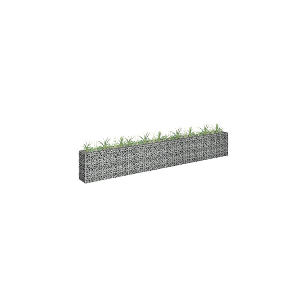 Angyang Gabion Raised Bed, Gabion Planter, Gabion Stone Basket, Garden Fence, Gabion Raised Bed In Galvanised Steel, 360 X 30 X 60 Cm