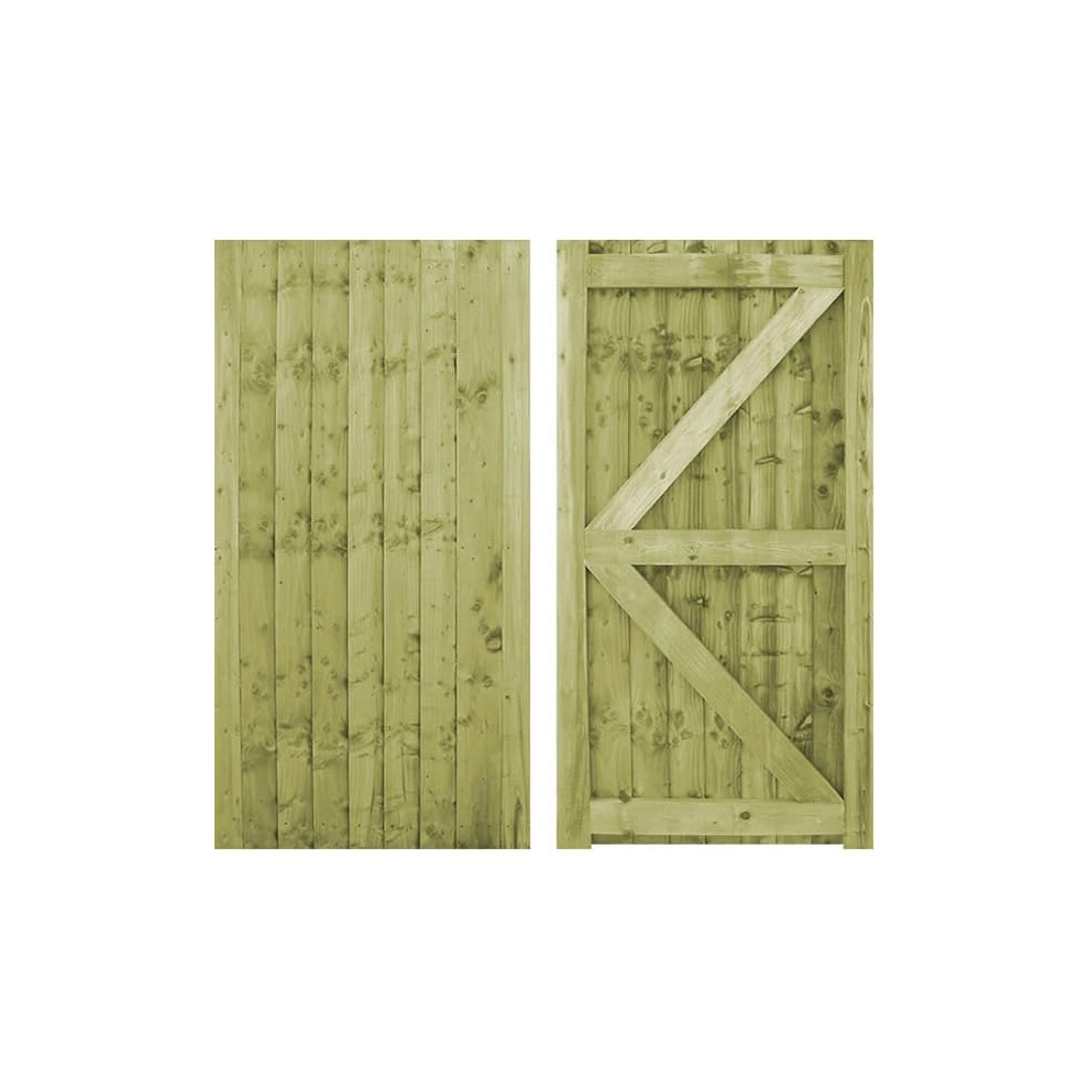 Md Carpentry Wooden Featheredge Garden Gate, Pressure Treated, 180Cm High X 90Cm Wide X 6Cm Deep, Green, Contemporary Garden Style