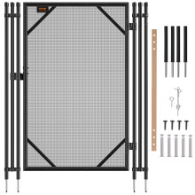 VEVOR NLGTR01 4 x 2.5 Ft, Easy DIY Installation Inground Gate Kit with Stainless Steel Latch, Removable Child & Pet Security Pool Fencing, Black