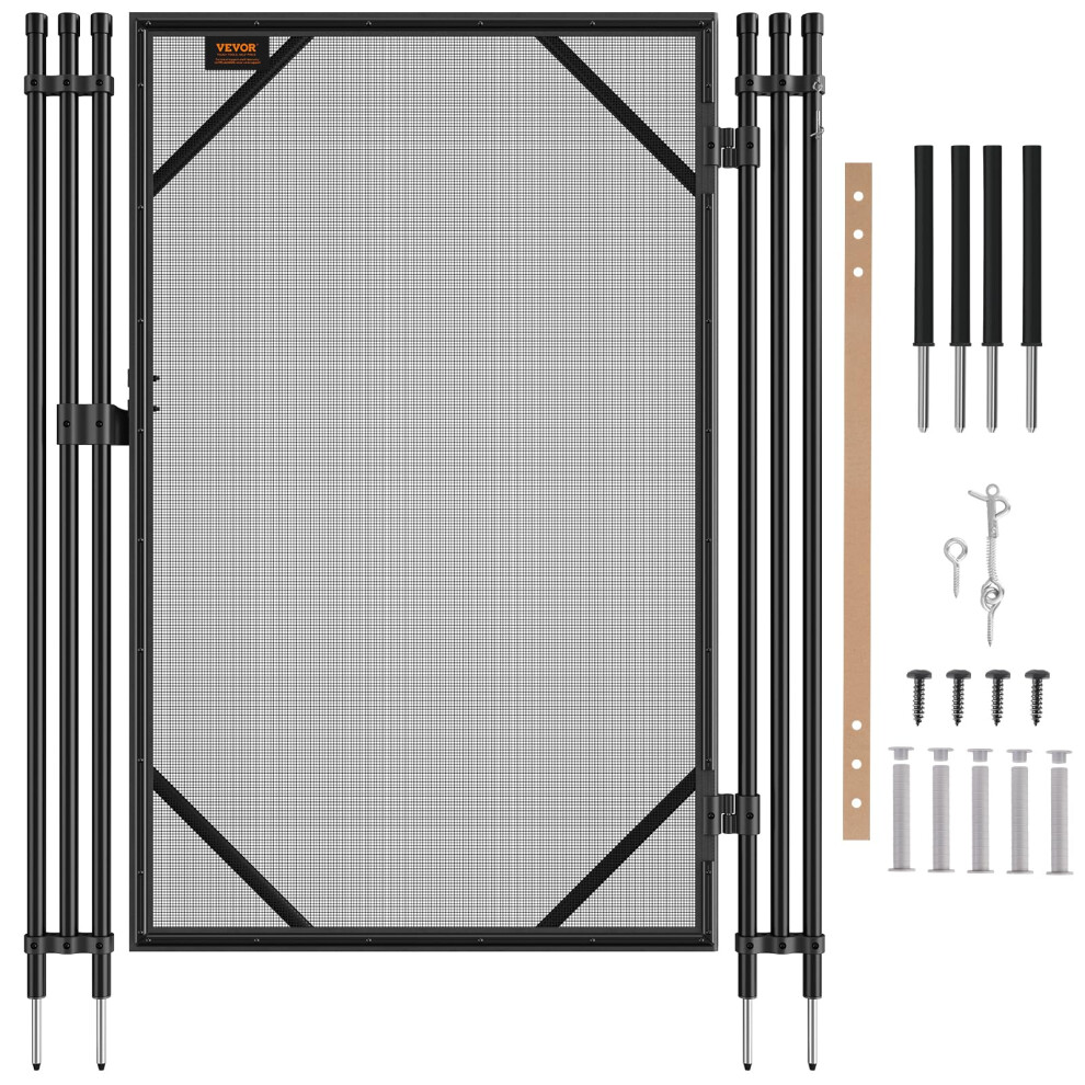 VEVOR NLGTR01 4 x 2.5 Ft, Easy DIY Installation Inground Gate Kit with Stainless Steel Latch, Removable Child & Pet Security Pool Fencing, Black