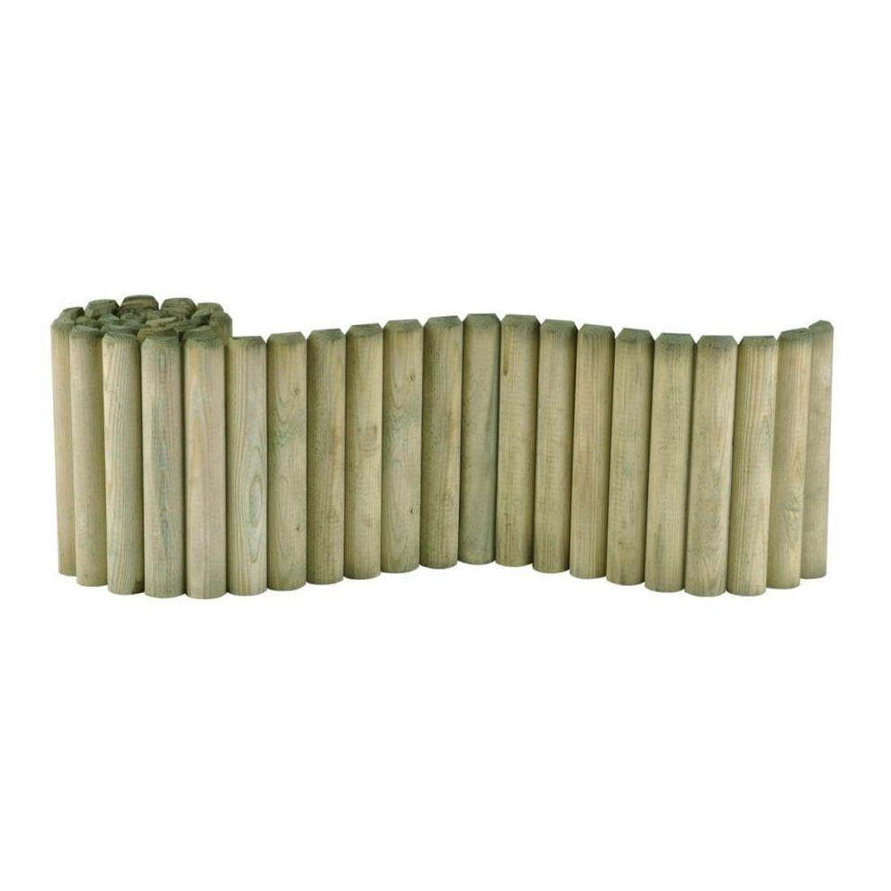 Wooden Picket Log Border Fence For Garden, Outdoor Lawn Edging, 15Cm X 100Cm, 20Cm X 200Cm, 30Cm X 200Cm Border Roll Wooden Picket Log Border Fence 5056761403036