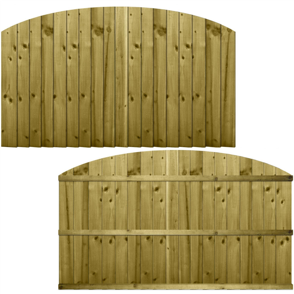 Premier Garden Supplies Dome Top Feather Edge Fence Panel Width: 6Ft (183Cm) X Shoulder Height: 3Ft (90Cm) [Full Height. 110Cm] Rough Sawn Closeboard 5056556610915