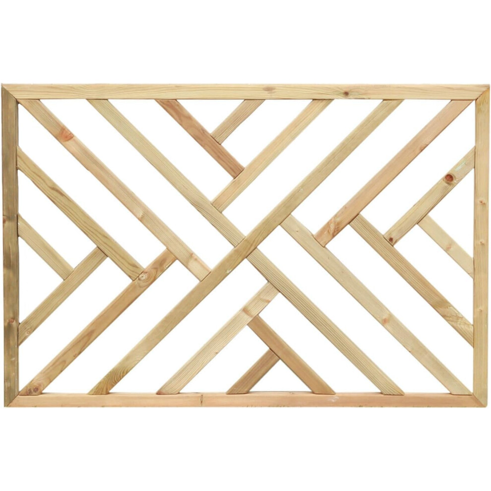 Contemporary Wooden Lattice Decking Panel, Green Treated, (W) 1130Mm X (H) 760Mm X (T) 34Mm 5060933879635
