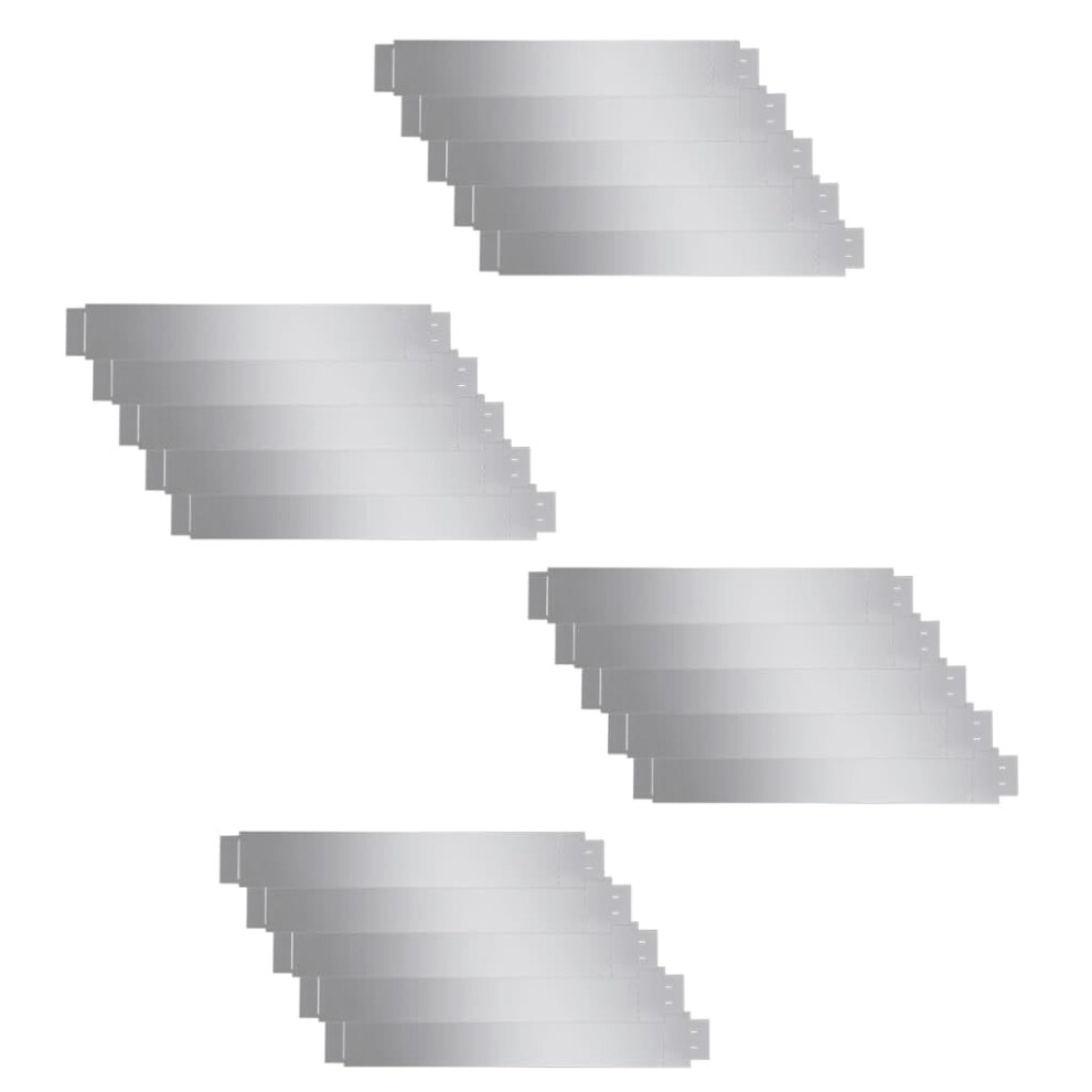 vidaXL Galvanised Steel Lawn Fence - Set of 20, Flexible Outdoor Dividers, 100 x 14 cm Panels, Silver, Bendable For Custom Shapes, Durable Material