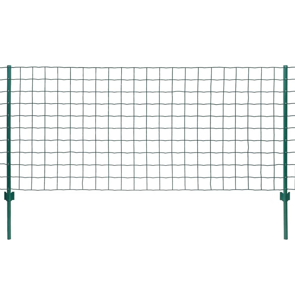 vidaXL 142811 Green Wire Mesh Complete Set 20 x 1 m Steel Garden Metal Fence