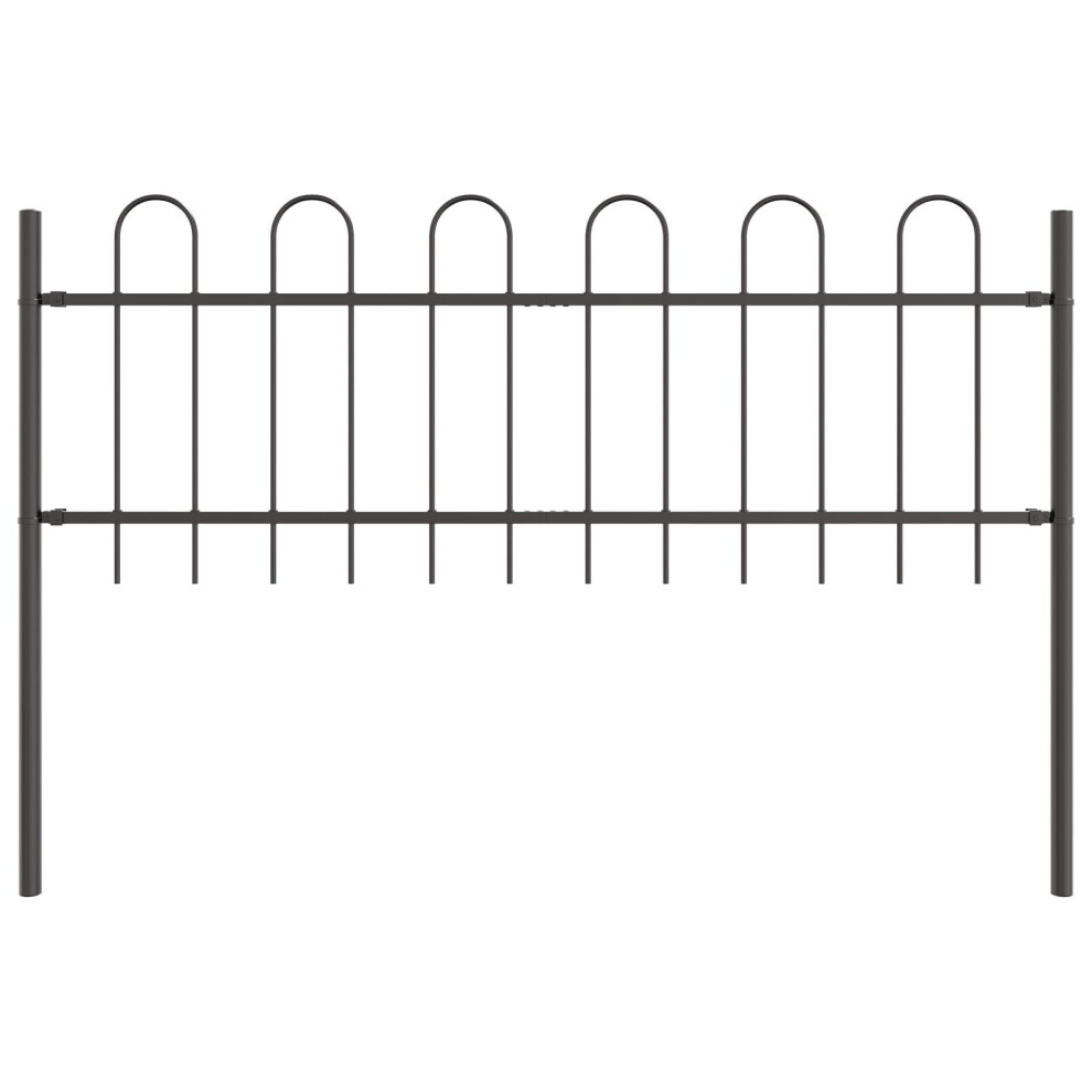 Vidaxl Garden Fence - Grey Steel Outdoor Weather-Resistant Barrier 170X60 Cm - Modern Design, Rust-Proof, Durable 8721158881779