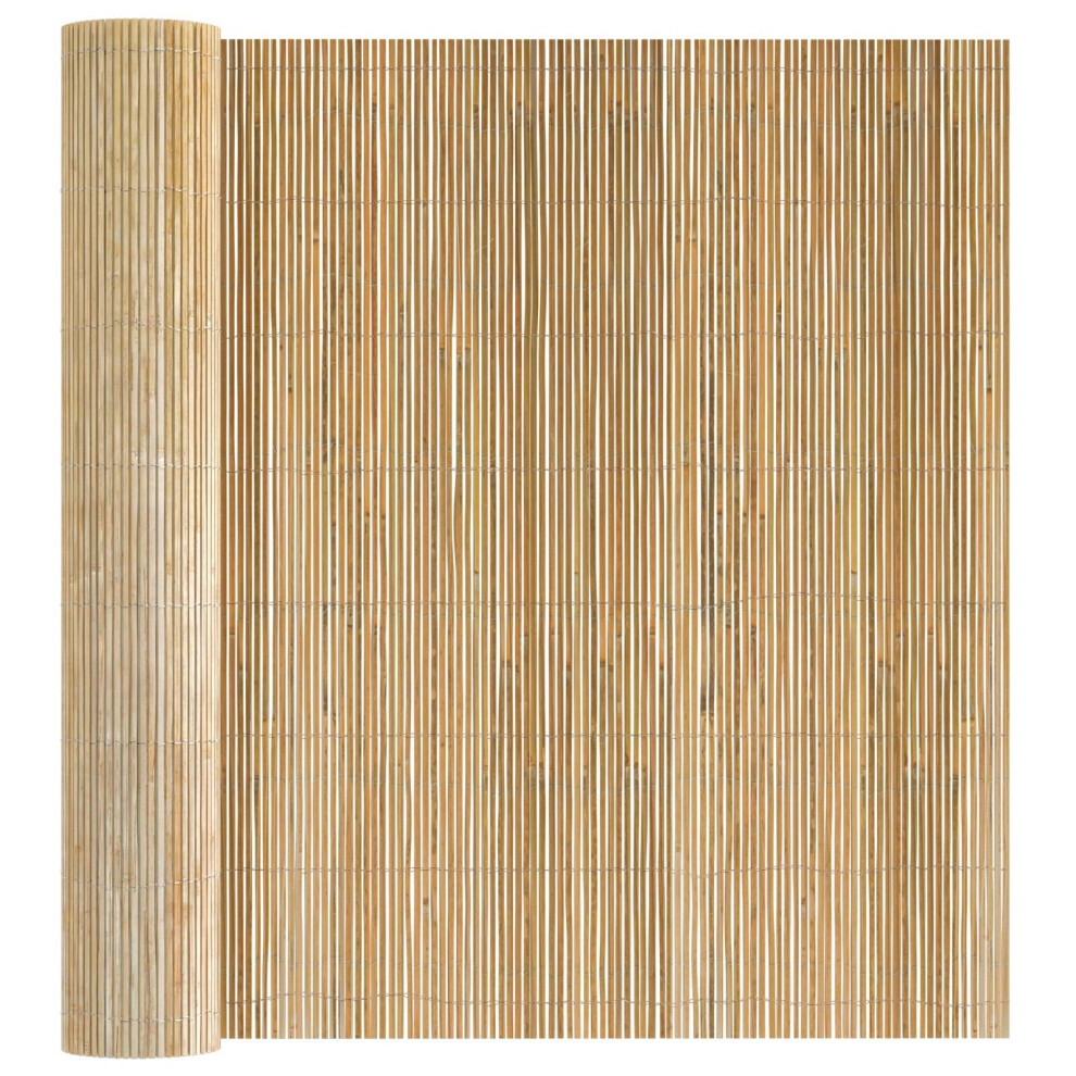vidaxl Bamboo Fence Panel Outdoor/Privacy, 400x180cm Varnish, Rustic Natural Tough Garden Patio