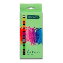 Elements Soft Pastel Chalk Set - Pack of 12 - Large Size Colour Pastel Chalk Set Drawing Painting Portrait Sketching Pastels for Artists Beginners,