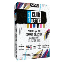 Coffret de pintura para couro - Pébéo - Setacolor - 11 tintas - Multicolorido - Ideal para iniciantes