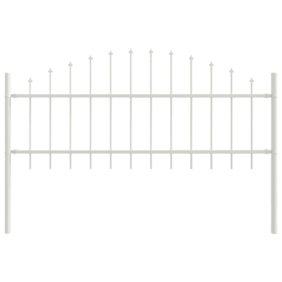 Vidaxl Garden Fence Panels For Outdoors Set Of 2 | White Powder Coated Steel Durable Easy Assembly Barrier Privacy Traditional