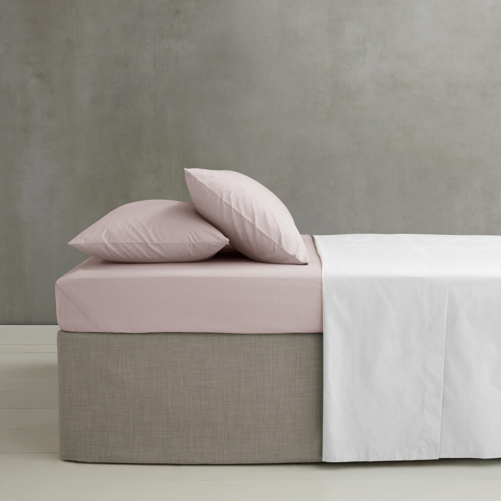 B&Q - Easy Iron Percale Combed Fitted Sheet 35Cm Depth Blush Pink - Image 6
