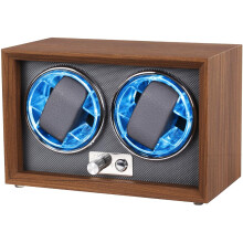 Gziztx Automatic Watch Winder 2 Slots with Blue LED Light,4 Rotation Modes,Soft Flexible Watch Pillow AC Adapter Quiet Motor