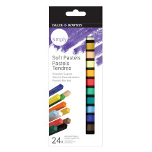 DALER-ROWNEY Simply Soft Pastels 24 x Assorted Colours Set, Drawing Art Supplies, Ideal for Entry-Level Artists & Hobbyists