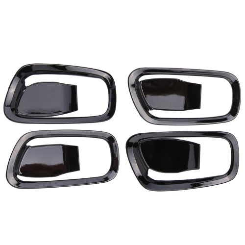 4Pcs Glossy Black Inner Door Handle Bowl Panel Cover Trim 2