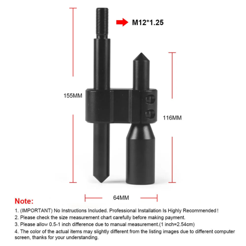 M12x1.25 Car H Type Shift Knob Extension Adjustable Gear Shifter 2