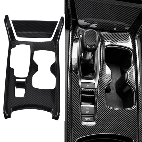 Carbon Fiber Interior Gear Shift Panel Frame Cover Trim 2