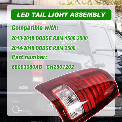 68093080AB Tail light for Ram 1500 2500 2013-2018 3500 2