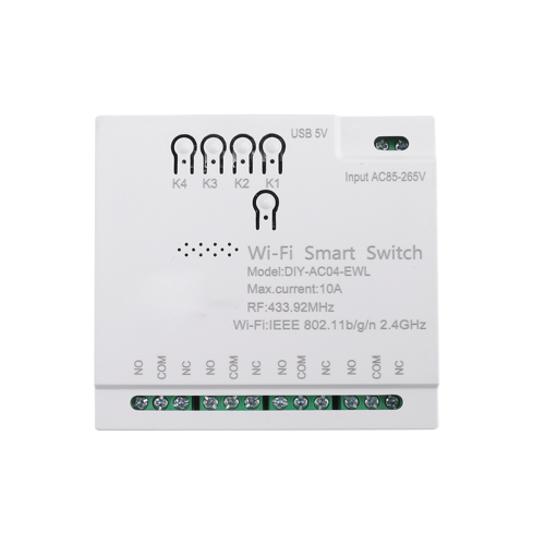 4CH WiFi Smart Switch RF433 85-265V 2.4G WiFi 1