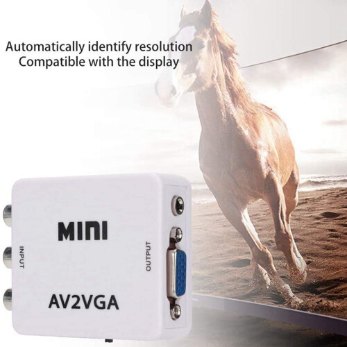 AV () till VGA Audio Video Converter, stöder upplösning 1080P / 720P 2