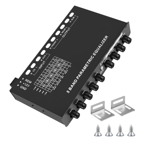 5-Band Car Audio Equalizer, with CD/AUX Input Select Switch,Black 1