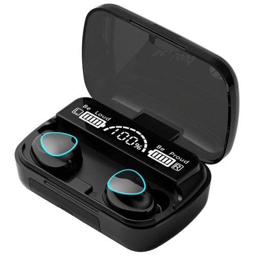Wireless Headset LED Display Stereo Mini Earbud Headset,Black