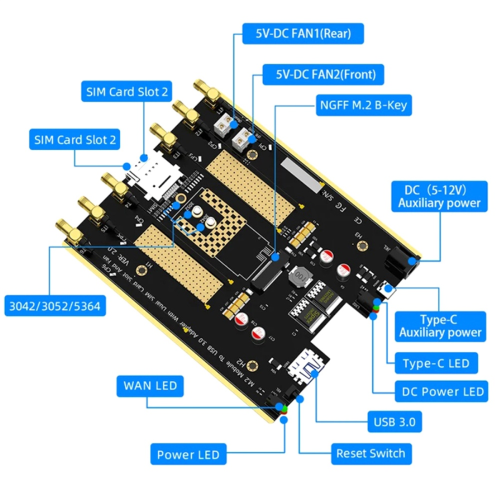 NGFF M.2 til USB 3.0 adapter trådløst kort til SIM/Nano SIM 4G modul 2