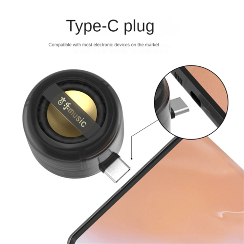 Mini Speaker Universal Type-C Sound Box Type-C Plug in Phone Clear