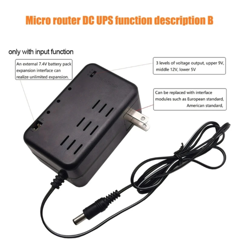 5V 9V 12V 18.5Wh 5000mAh UPS Backup Power Supply Adapter EU Plug 2