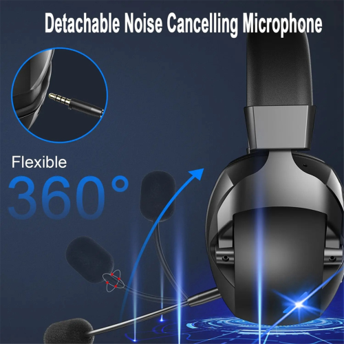 Cuffie da gioco wireless con microfono, cuffie Bluetooth 2.4G nere 1