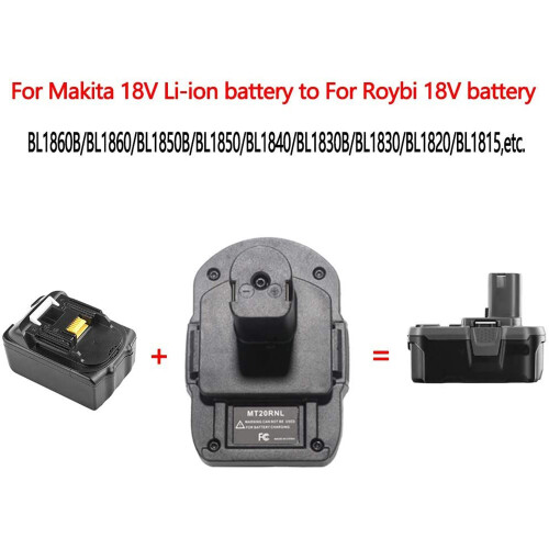 Batteriadapter MT20RNL til 18V batteri, konverter til Roybi 2