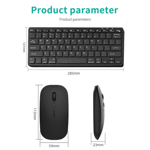 Tastiera e mouse Bluetooth wireless, tastiera a tre modalità, nera 2