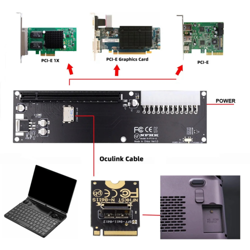 Til Oculink SFF-8612/1 Adapterkort PCI-E 16X 2230 M.2 M-Key Adapter 1