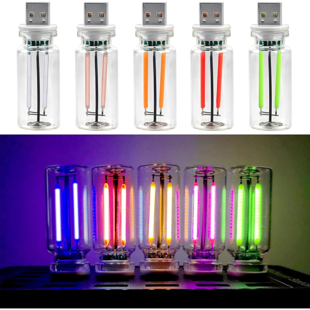 Pack Of Retro Inspired Interior Mood Lamps, Retro Car Lamps, Creative Glass Bottle Usb Led Car Interior Ambient Atmosphere S, Usb Touch Night Lig Light 7334477059036