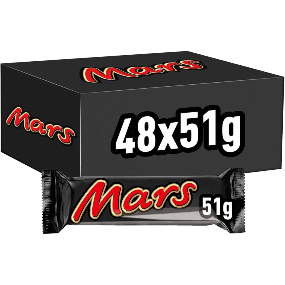 Mars Chocolate Bars, Caramel, Nougat & Milk Chocolate Bulk Box, 48 X 51G, Ideal For Gift, Snacks Or Hamper