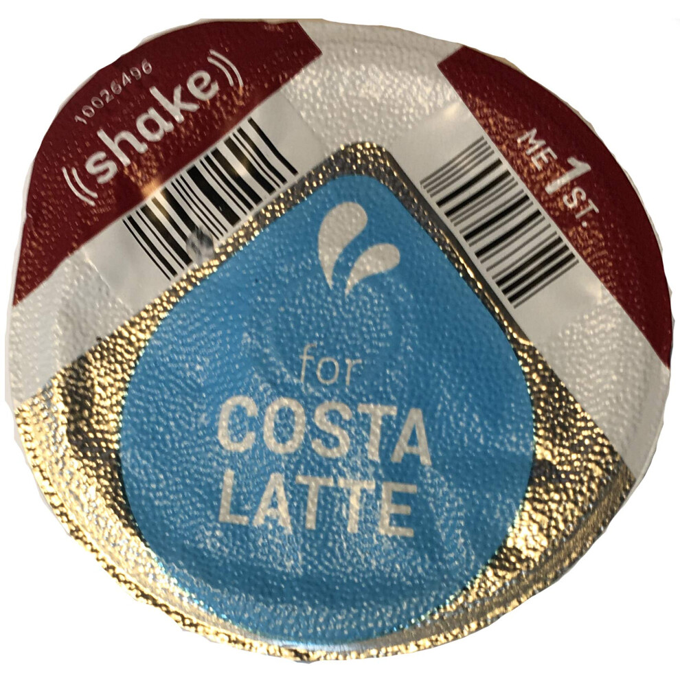 Tassimo 96 X Costa Latte 325Ml Milk Creamer Pods Only (No Coffee Discs) Sold Loose - New Smaller Disc