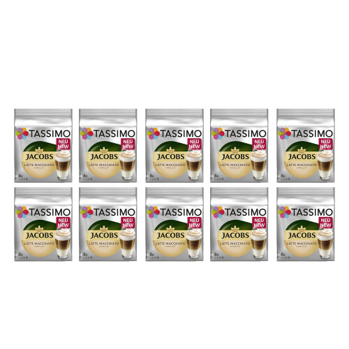 Tassimo TASSIMO Latte Macchiato Vanilla Coffee Pods - 10 Pack (80 Drinks)