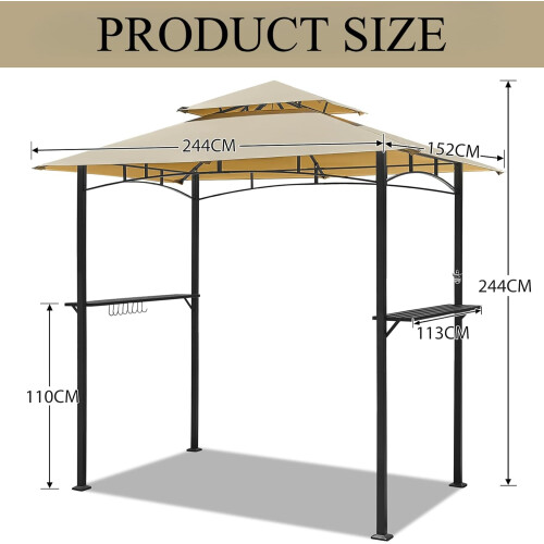 YODOLLA Grillpavillon 2,4m1,5m, Grillüberdachung für Außengrill 1