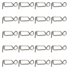 20pcs Fishing Clip Stainless Clip for Blowing Tube Squid Jigs Fast Change Lure Clip Tackle Connector