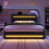 (4ft6 Double) Double Upholstered Bed Frame with Hydraulic Storage 5
