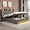 4ft6 Double Upholstered Bed Frame with Hydraulic Storage 4