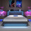 4ft6 Double Upholstered Bed Frame with Hydraulic Storage 5