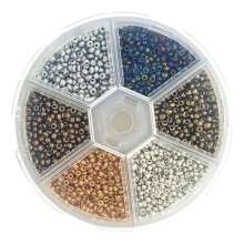 1 Box of Beads for Fly Tying, Beads Round Bead Head Balls for Jigs Hook Fishing Fly Tying Materials Set