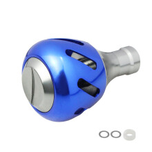 Reel Rocker Arm Aluminum Fishing Reel Metal Handle Arm Fishing Wheel Handle Knob Blue 40mm