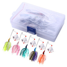 5Pcs Spinnerbait Fishing Lures Fishing Buzzbait Lures Spinner Baits Swim Jigs Fishing Lure for Trout Salmon