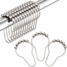 Shower Curtain Rings, Pack of 12 Stainless Steel Hooks, Easy Gliding (Silver)