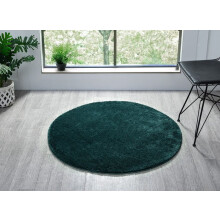 (EMERALD, 100 x 100 cm Round) Comfy Washable Minimalist Modern Rug - Anti-Slip, Machine Washable, Low Pile - For Living Room, Bedroom, Hallway Runner