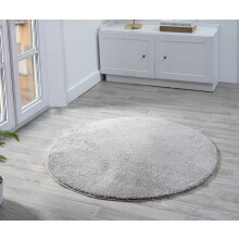 (DARK GREY, 100 x 100 cm Round) Comfy Washable Minimalist Modern Rug - Anti-Slip, Machine Washable, Low Pile - For Living Room, Bedroom, Hallway Runner